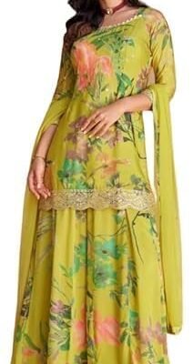 Ready to Wear Indian/Pakistani Party wear Floral Print Designer Kurta with Palazzo Suit for Womens
