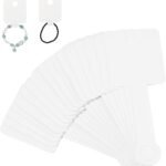 Price Tags, 100 Pcs Price Labels Self Adhesive Jewellery Packaging Cards Handmade Hang Tags Blank White Jewellery Display Cards Bracelet Packaging Card for Selling