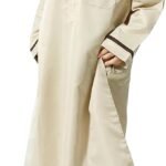 Boys Muslim Thobe Islamic Arabic Kaftan Button 𝐑obe Long Sleeve Middle East Prayer Dress Teen Kids Muslim Prayer 𝐑obe