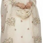 Readymade Fulkari Chanderi Cotton Fabric Salwar Suit With Dupatta For Women Indian Pakistani Style