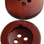 100PCS Wooden Buttons with 4 Holes, Brown Round Buttons, Craft Buttons Handmade Buttons for Sewing DIY Decoration