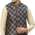 Maple Clothing Men's Nehru Jacket Indian Waistcoat Brocade Traditional Wedding Guest Modi Vest Bandhgala
