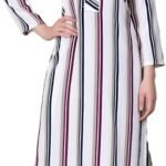 ORCHID BLOOM Black and White Striped Kurta Pallazo Set for Womens Pakistani Bollywood Party Wear
