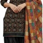 Readymade Fulkari Chanderi Cotton Fabric Salwar Suit With Dupatta For Women Indian Pakistani Style