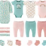 The Peanutshell Baby Girl Layette Set - 16 Piece Newborn Gift Set, Floral Rainbow, Multi, 0-3 Months
