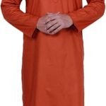 Maple Clothing Men's Cotton Long Kurta Solid Color Indian Traditional Clothes Outfit