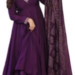 Women's Long Anarkali Gown with Embroidered Dupatta Perfect for Weddings & Festive wear