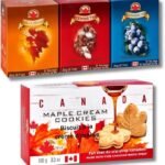 Canada Value Bundle – MapleCream Cookies & Canadian Tea Sampler (Maple, Icewine, Blueberry) – Authentic Canadian Treats – Great Souvenir or Holiday Gift Set