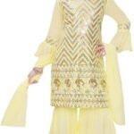 Indian Ethnic Girls Kurta Dhoti Dress Set, Cotton Linen Fabric, Size 2 Years to 14 Years