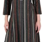 ORCHID BLOOM Black and White Striped Kurta Pallazo Set for Womens Pakistani Bollywood Party Wear