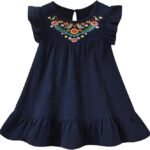 HINTINA Toddler Little Girl Mexican Ethnic Embroidery Floral Dress Sleeveless Sundress