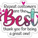 500 Repeat Customers are The Best! Handmade Stickers for Small Business, Boutique Packaging Stickers, Pink Thank You Stickers for Small Shops