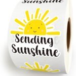 500pcs Sending Sunshine Stickers Roll, Sun Summer Stickers Roll, Cute Happy Mail Envelopes Stickers, Boutique Handmade Packaging Gift Bags Stickers