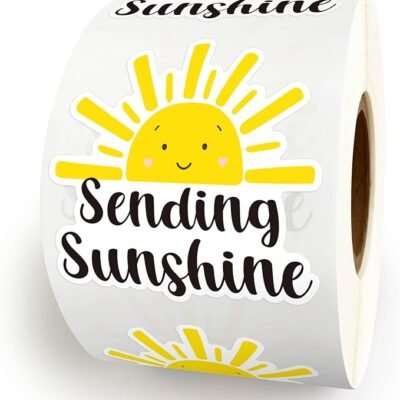 500pcs Sending Sunshine Stickers Roll, Sun Summer Stickers Roll, Cute Happy Mail Envelopes Stickers, Boutique Handmade Packaging Gift Bags Stickers