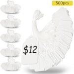 Angooni 500PCS Pricemarker Tags, White, Easy and Convenient for Clothes, Goods, Perfect for Store and Shop,or Gift Handmade