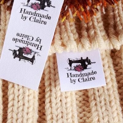 100 Pcs Custom Clothing Labels, Sewing Accessories, Cotton Labels, Handmade With Love, for Knitted Things (50 Pcs)