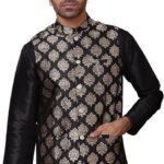 Maple Clothing Men's Nehru Jacket Indian Waistcoat Brocade Traditional Wedding Guest Modi Vest Bandhgala