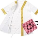 IMEKIS Newborn Baby Boy Muslim Long Sleeve Golden Trimming Kaftan Set With Hijab