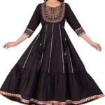 JG JAI GOVINDAM Cotton Anarkali Indian Kurti for Women Pakistani Wedding/Party Wear Designer Style Anarkali Suit for Women