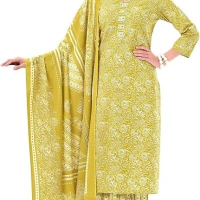 Ladyline Casual Pure Cotton Salwar Kameez Womens with Pants Bottom and Mal Cotton Dupatta