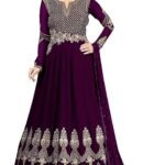 TRENDMALLS Women's Georgette Embroidery Anarkali Suit Set
