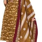 ladyline 100% Cotton Cool Printed Salwar Kameez with Pants and Lawn Dupatta