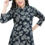 Maple Clothing Women's Short Kurti Cotton Indian Tunic Top Fashion Kurta Printed