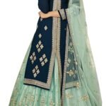 ZIYA New Indian/Pakistani Eid Special Party/Ethnic wear Georgette Straight Ghagra Style Salwar for Womens 45001 (Blue, Large)