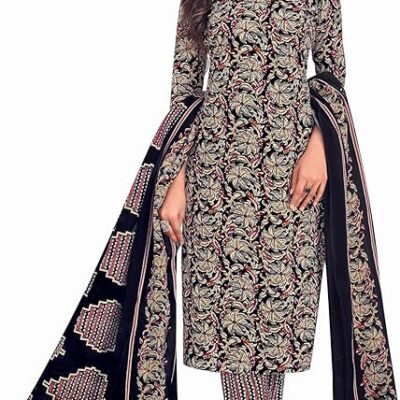 ladyline Womens Ajrakh Printed Hand Work Cotton Salwar Kameez Suit Indian Dress